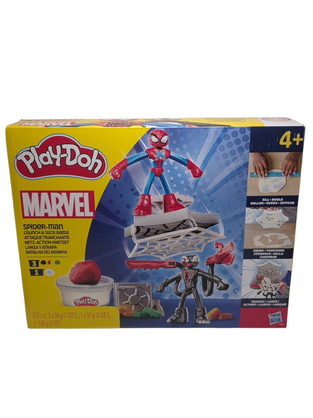 Marvel Play-doh Spider Man Launch Slice Battle Bendy Figure Hasbro New Open Box